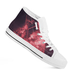 Fiery Star of David Print White High Top Shoes