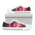 Fiery Star of David Print White Low Top Sneakers