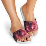 Fiery Star of David Print White Slide Sandals