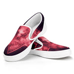 Fiery Star of David Print White Slip On Shoes