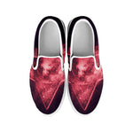 Fiery Star of David Print White Slip On Shoes