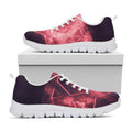 Fiery Star of David Print White Running Shoes
