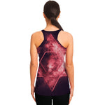 Fiery Star of David Print Women's Racerback Tank Top