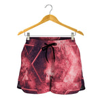 Fiery Star of David Print Women's Shorts