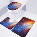 Fiery Universe Nebula Galaxy Space Print 3 Piece Bath Mat Set