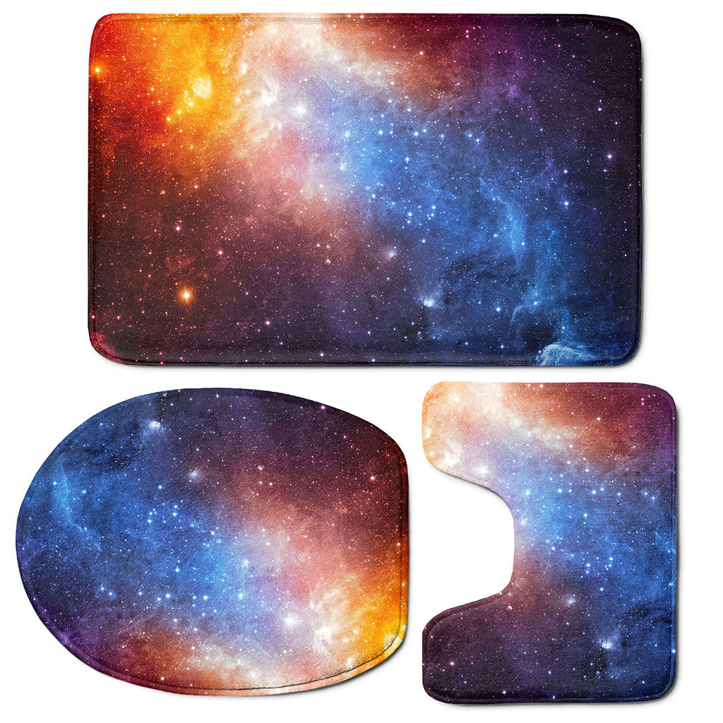 Fiery Universe Nebula Galaxy Space Print 3 Piece Bath Mat Set