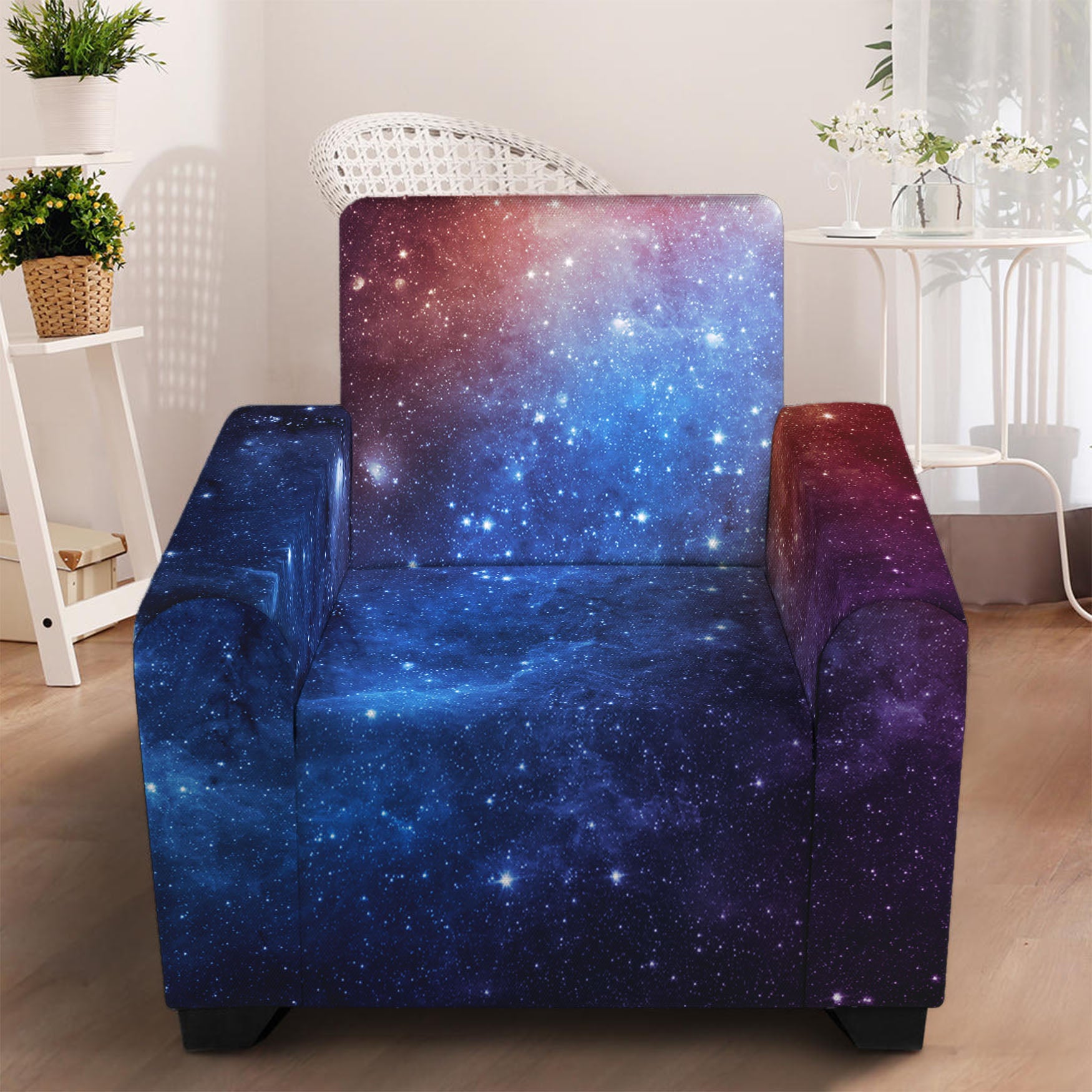 Fiery Universe Nebula Galaxy Space Print Armchair Slipcover