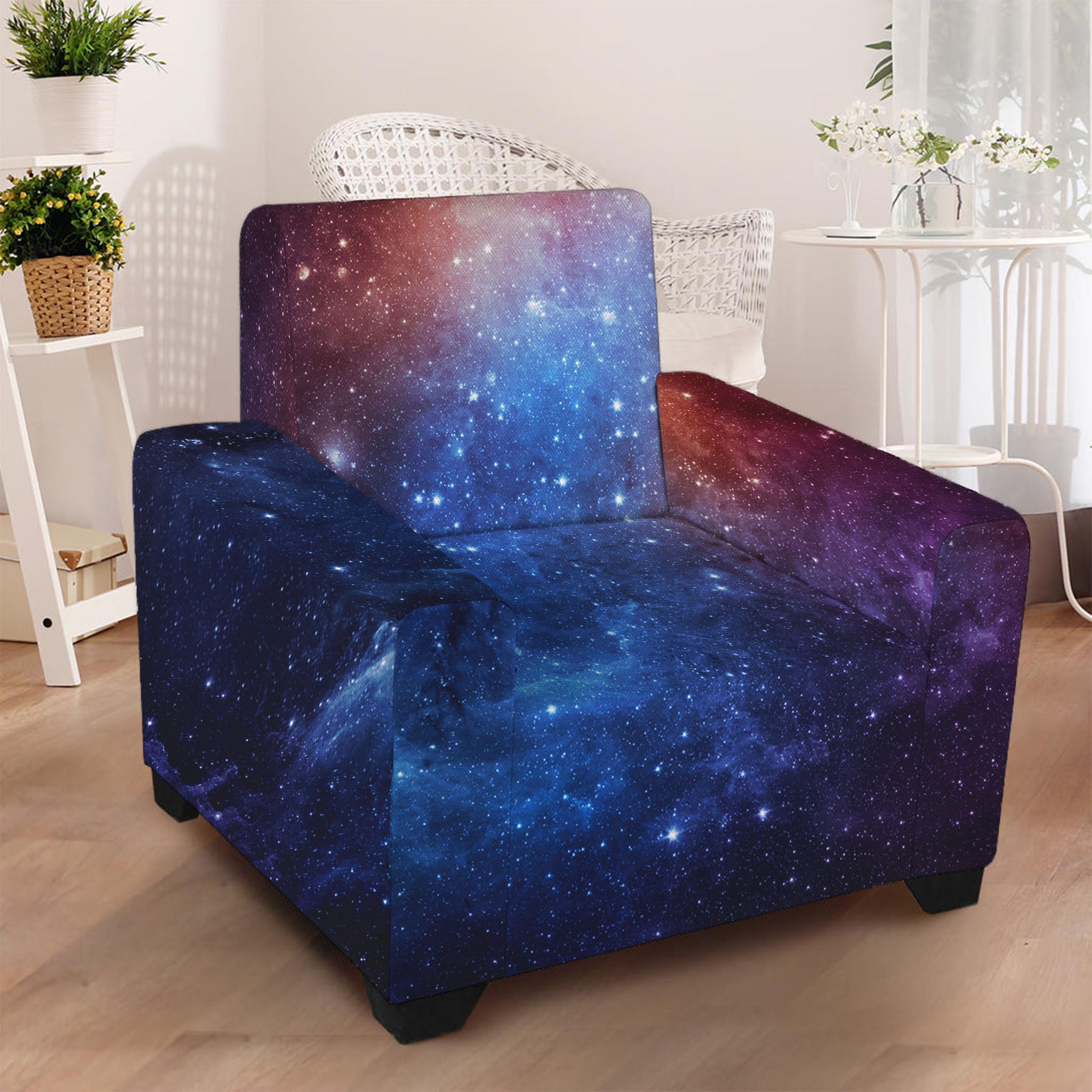 Fiery Universe Nebula Galaxy Space Print Armchair Slipcover