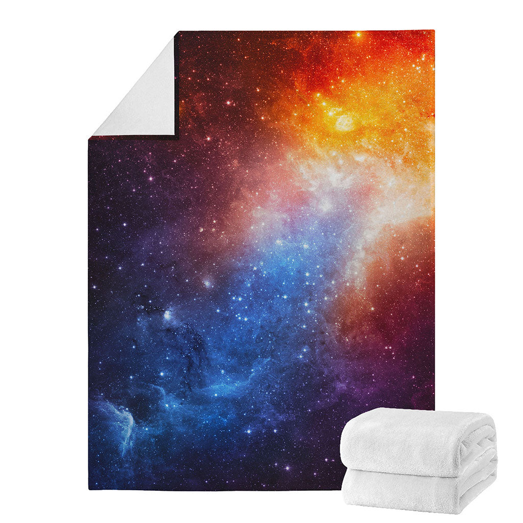 Fiery Universe Nebula Galaxy Space Print Blanket