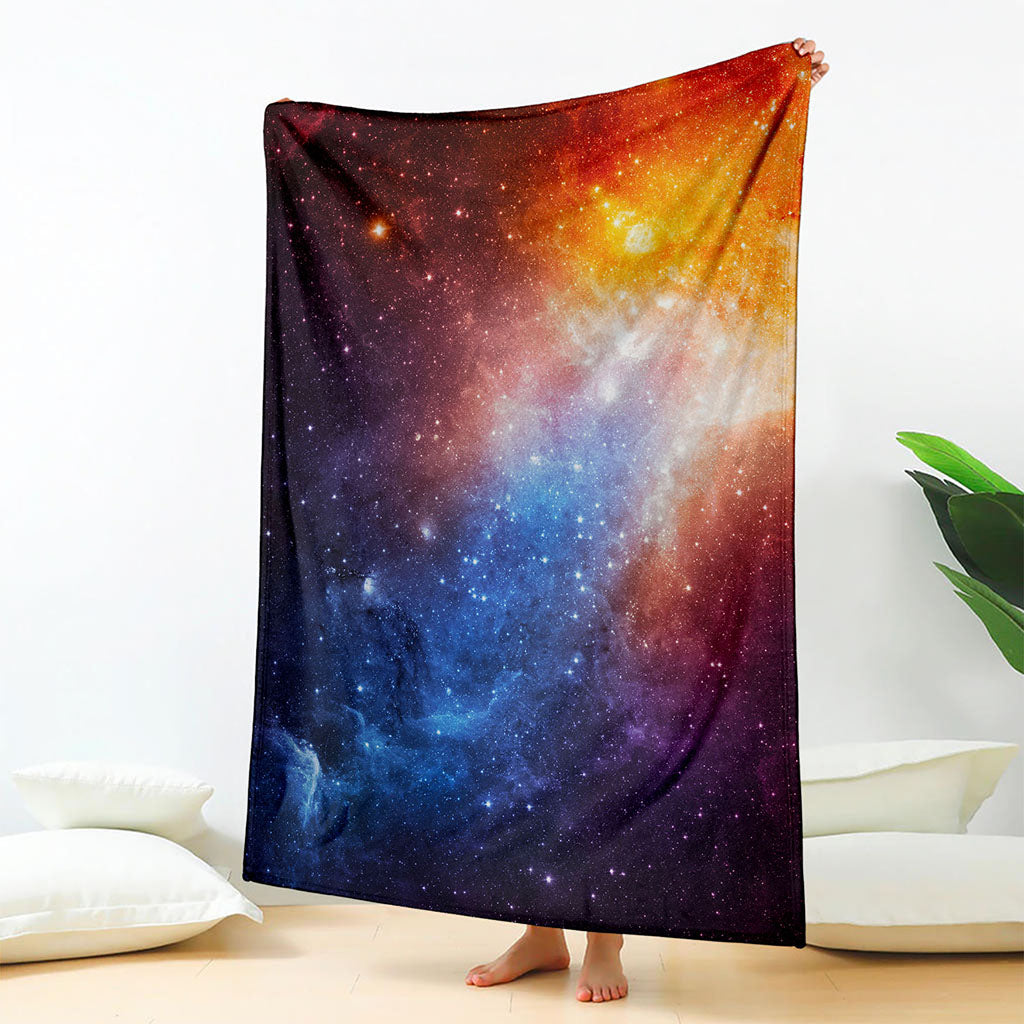 Fiery Universe Nebula Galaxy Space Print Blanket