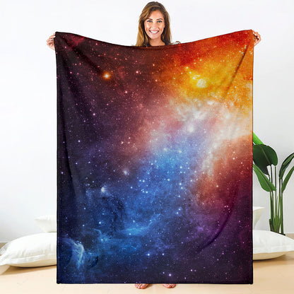 Fiery Universe Nebula Galaxy Space Print Blanket