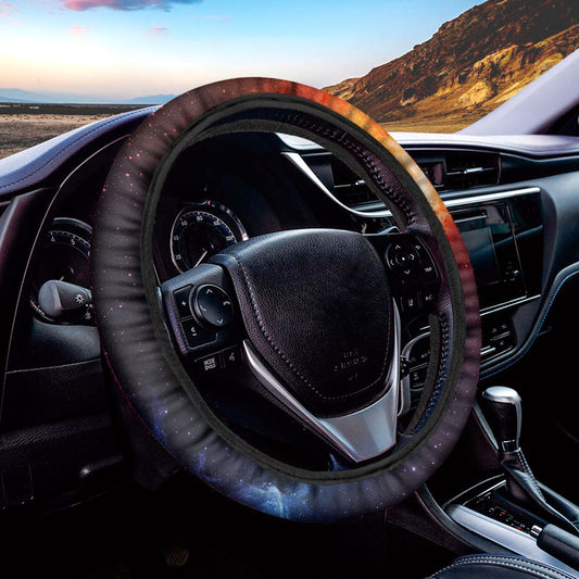 Fiery Universe Nebula Galaxy Space Print Car Steering Wheel Cover