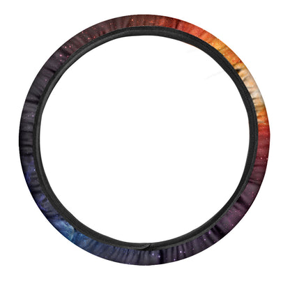 Fiery Universe Nebula Galaxy Space Print Car Steering Wheel Cover