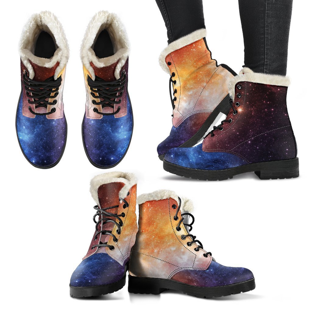 Fiery Universe Nebula Galaxy Space Print Comfy Boots GearFrost