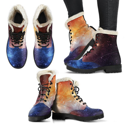 Fiery Universe Nebula Galaxy Space Print Comfy Boots GearFrost