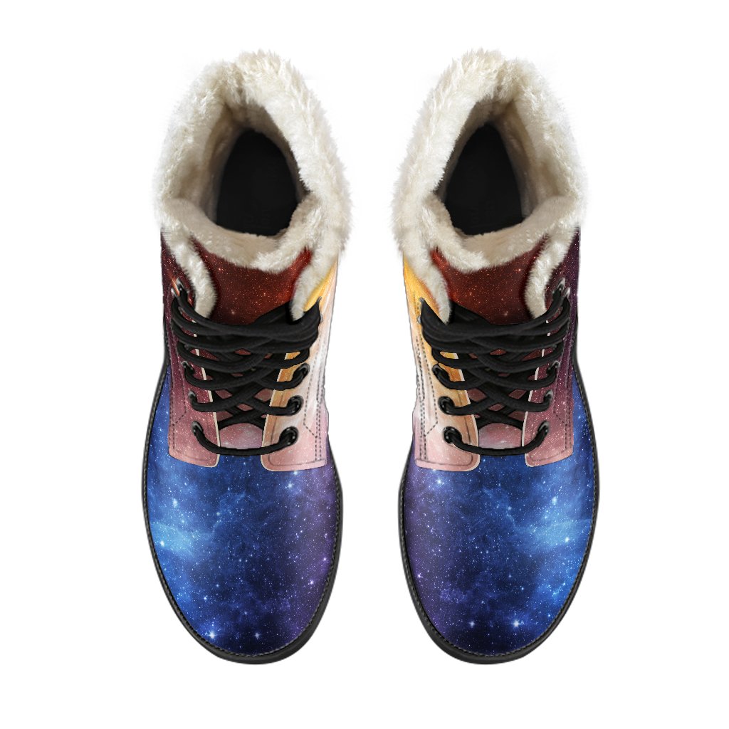 Fiery Universe Nebula Galaxy Space Print Comfy Boots GearFrost