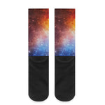 Fiery Universe Nebula Galaxy Space Print Crew Socks