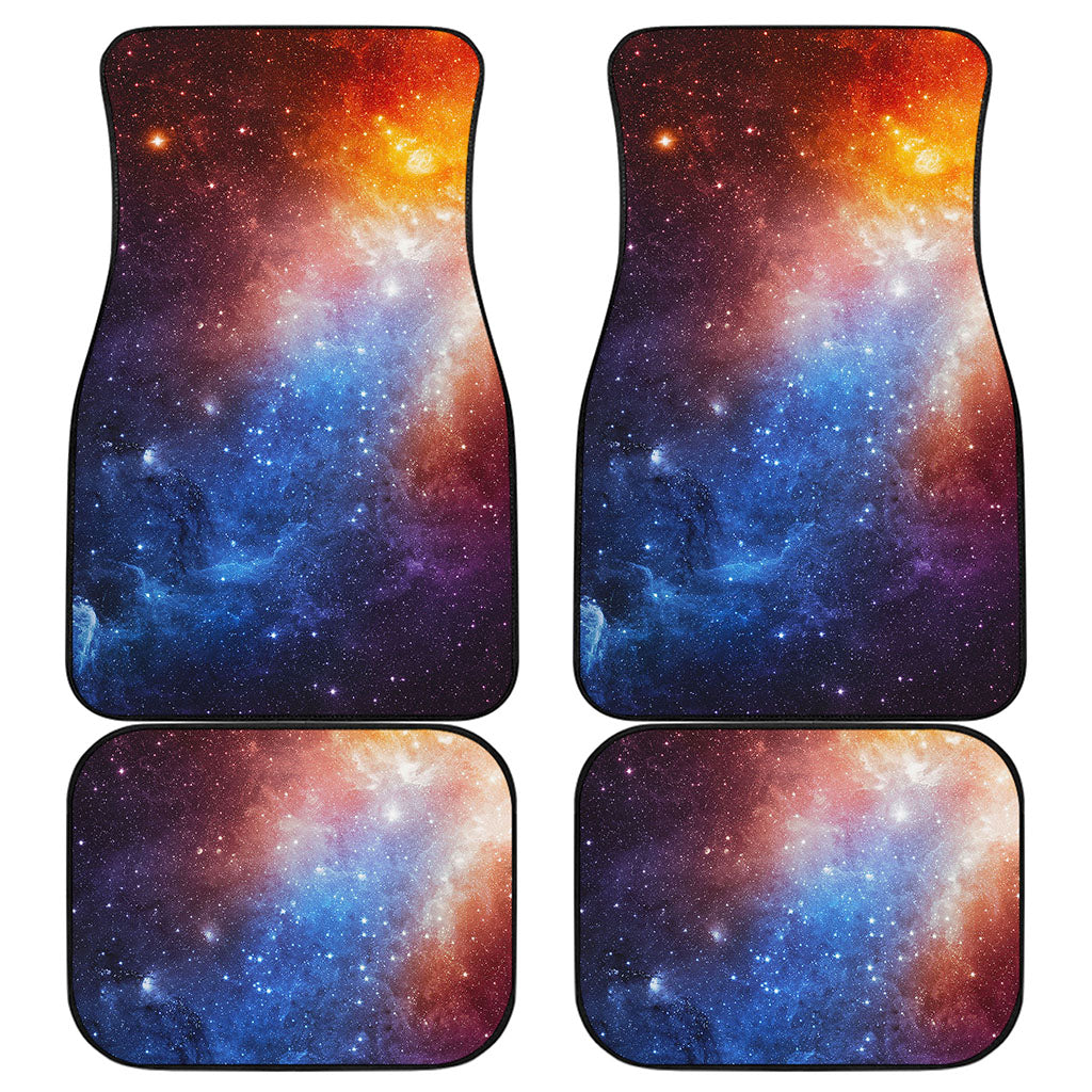 Fiery Universe Nebula Galaxy Space Print Front and Back Car Floor Mats