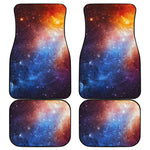 Fiery Universe Nebula Galaxy Space Print Front and Back Car Floor Mats