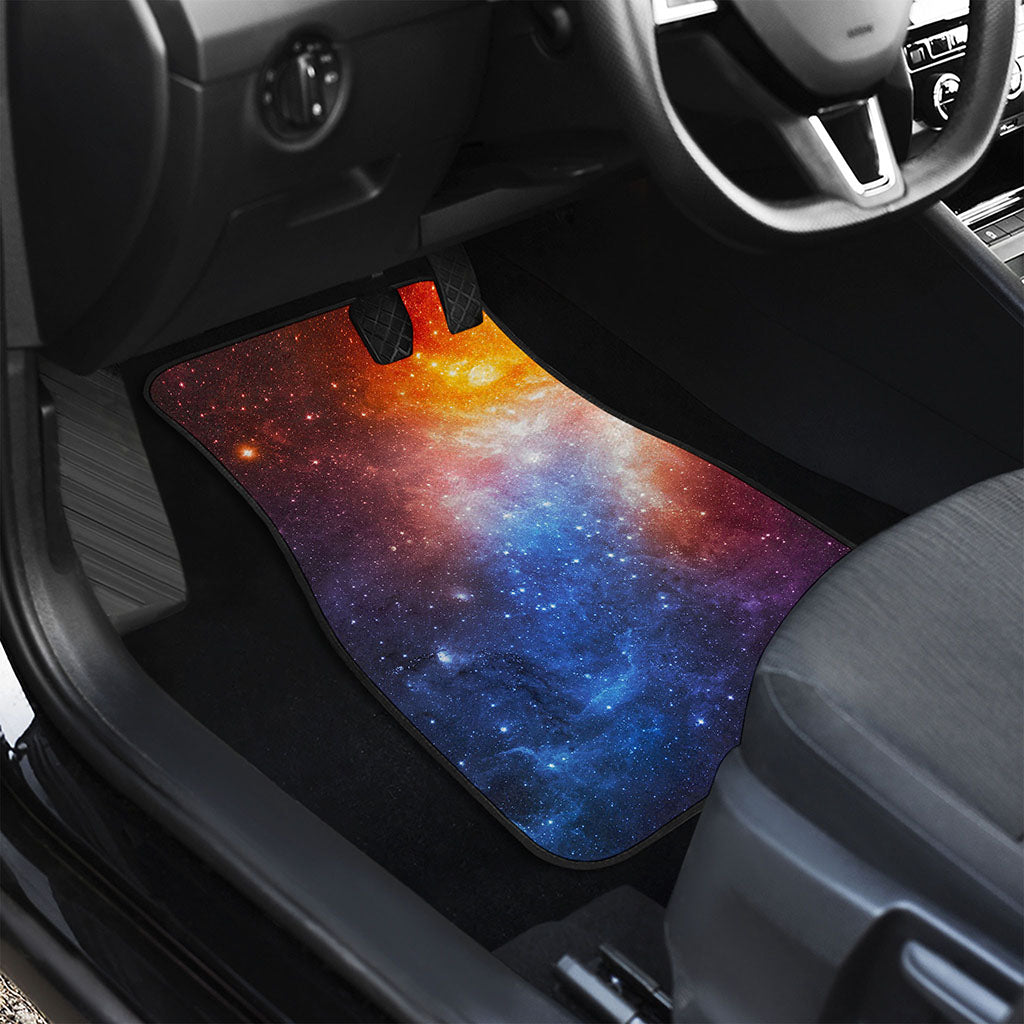 Fiery Universe Nebula Galaxy Space Print Front and Back Car Floor Mats