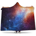 Fiery Universe Nebula Galaxy Space Print Hooded Blanket