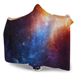 Fiery Universe Nebula Galaxy Space Print Hooded Blanket