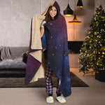 Fiery Universe Nebula Galaxy Space Print Hooded Blanket
