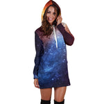 Fiery Universe Nebula Galaxy Space Print Hoodie Dress GearFrost