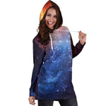 Fiery Universe Nebula Galaxy Space Print Hoodie Dress GearFrost