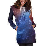 Fiery Universe Nebula Galaxy Space Print Hoodie Dress GearFrost