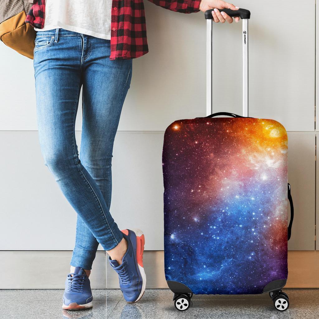 Fiery Universe Nebula Galaxy Space Print Luggage Cover GearFrost