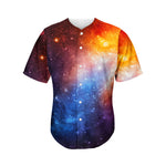Fiery Universe Nebula Galaxy Space Print Men's Baseball Jersey