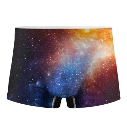 Fiery Universe Nebula Galaxy Space Print Men's Boxer Briefs
