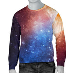 Fiery Universe Nebula Galaxy Space Print Men's Crewneck Sweatshirt GearFrost