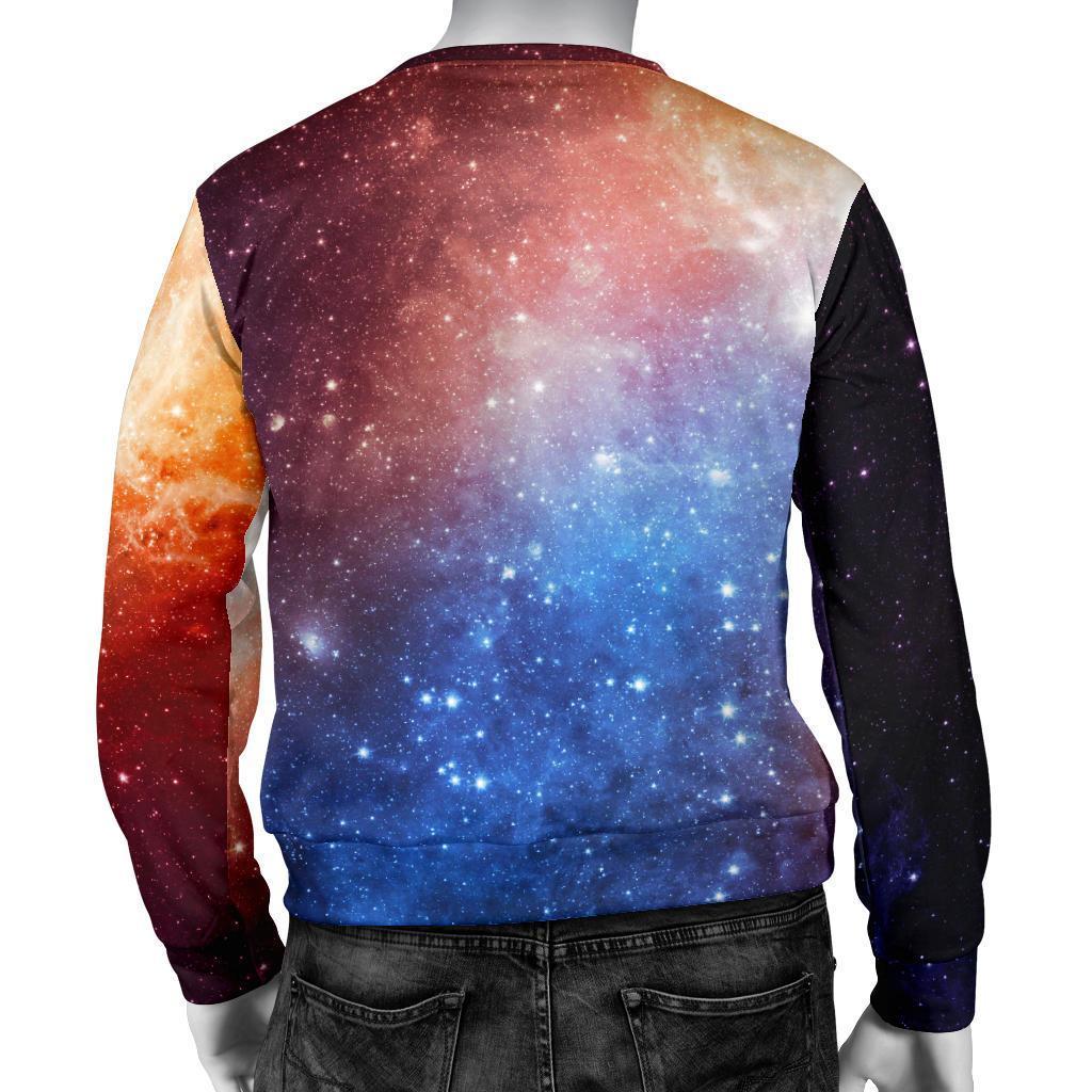 Fiery Universe Nebula Galaxy Space Print Men's Crewneck Sweatshirt GearFrost