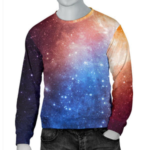 Fiery Universe Nebula Galaxy Space Print Men's Crewneck Sweatshirt GearFrost