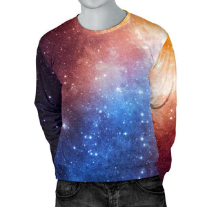 Fiery Universe Nebula Galaxy Space Print Men's Crewneck Sweatshirt GearFrost