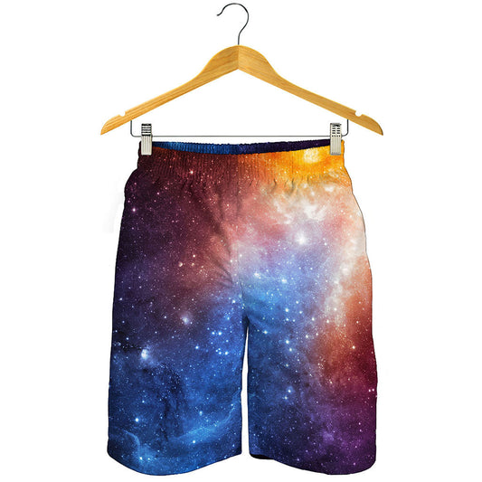 Fiery Universe Nebula Galaxy Space Print Men's Shorts