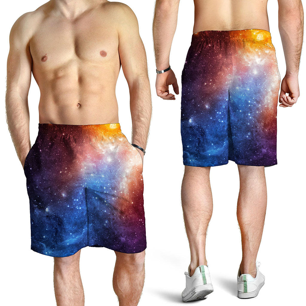 Fiery Universe Nebula Galaxy Space Print Men's Shorts
