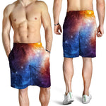 Fiery Universe Nebula Galaxy Space Print Men's Shorts