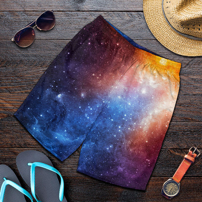 Fiery Universe Nebula Galaxy Space Print Men's Shorts