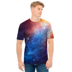 Fiery Universe Nebula Galaxy Space Print Men's T-Shirt