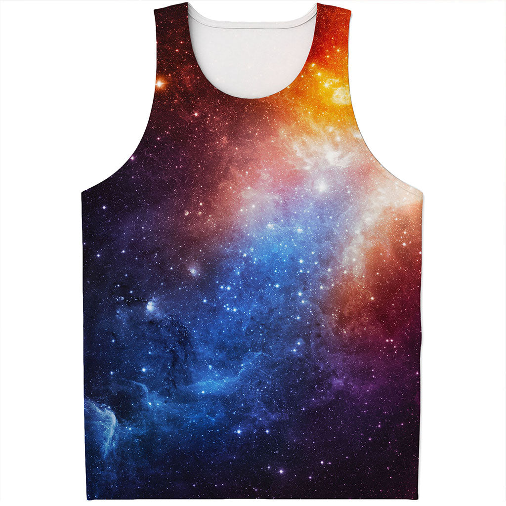 Fiery Universe Nebula Galaxy Space Print Men's Tank Top