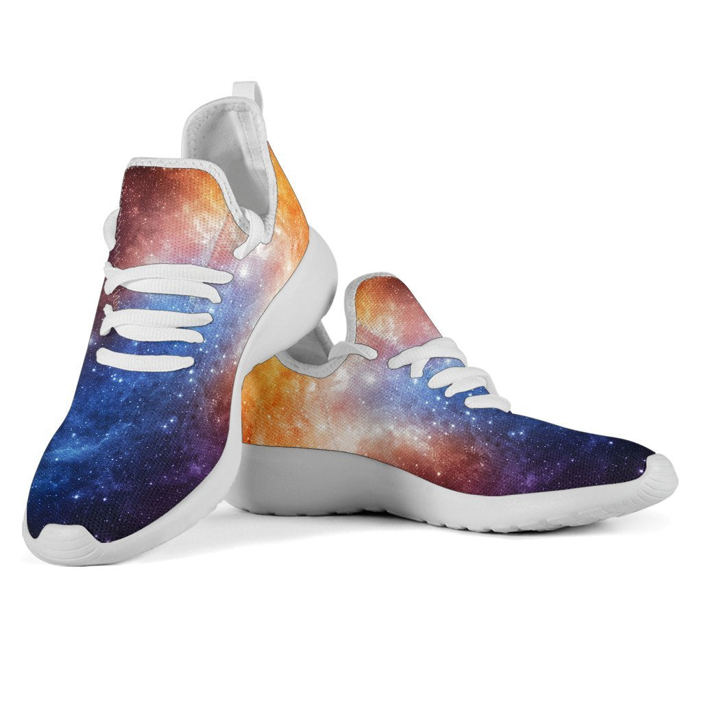 Fiery Universe Nebula Galaxy Space Print Mesh Knit Shoes GearFrost