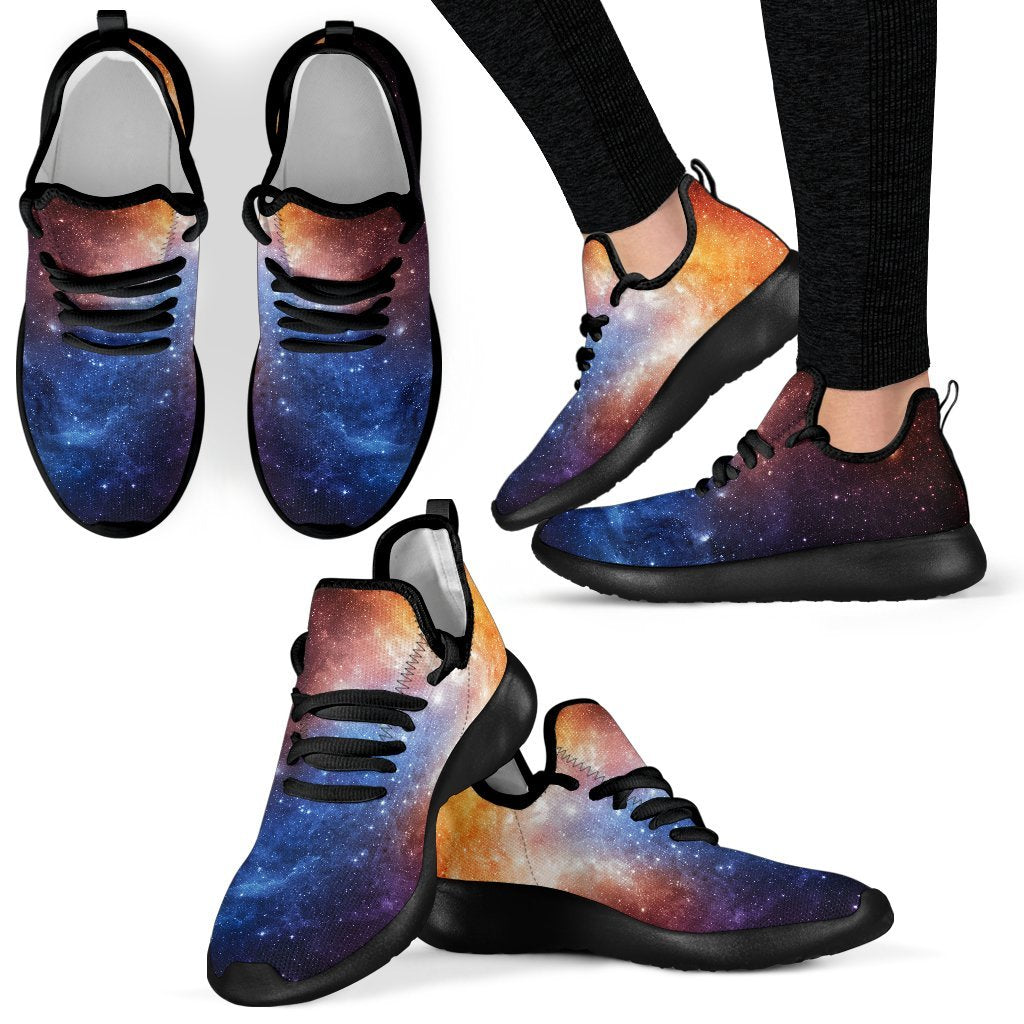 Fiery Universe Nebula Galaxy Space Print Mesh Knit Shoes GearFrost