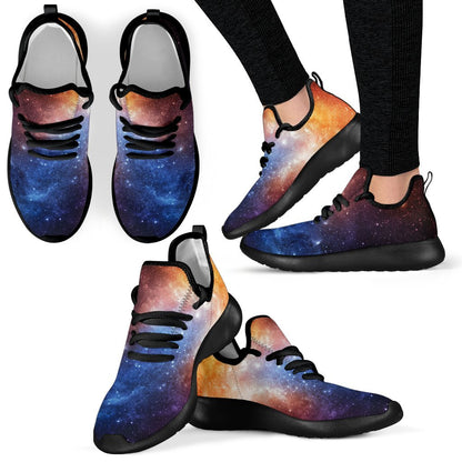 Fiery Universe Nebula Galaxy Space Print Mesh Knit Shoes GearFrost