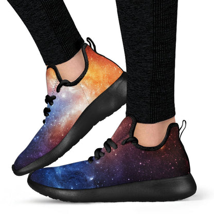 Fiery Universe Nebula Galaxy Space Print Mesh Knit Shoes GearFrost