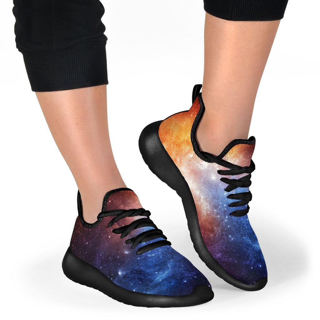 Fiery Universe Nebula Galaxy Space Print Mesh Knit Shoes GearFrost