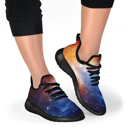 Fiery Universe Nebula Galaxy Space Print Mesh Knit Shoes GearFrost
