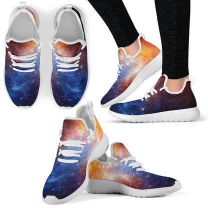 Fiery Universe Nebula Galaxy Space Print Mesh Knit Shoes GearFrost